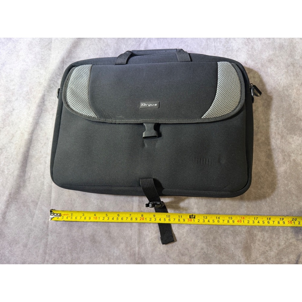 Targus Laptop Messenger Bag Black Grey Neoprene Padded Briefcase Case 16x12